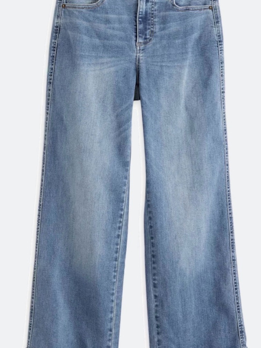 Blake Wide leg with Tall Cuffed Ankle Jeans in Light Blue